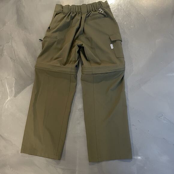 MAGELLAN Fish Gear Convertible Pants Boys 8 Water Repellent Pockets Olive Green - Picture 4 of 7
